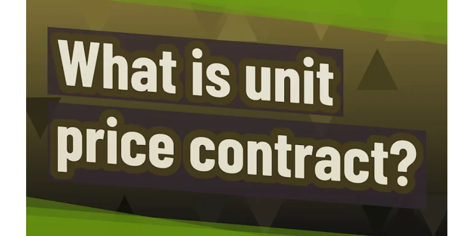 What is an example of a unit price?