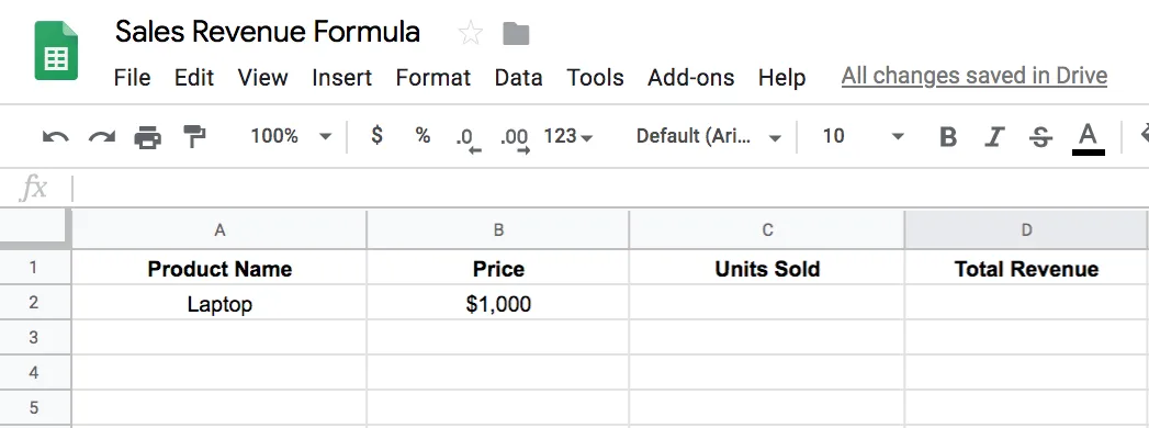How to Use Google Sheets to Figure Out Sales Revenue Step 2 | The Easiest Way to Figure Out Your Sales Revenue 