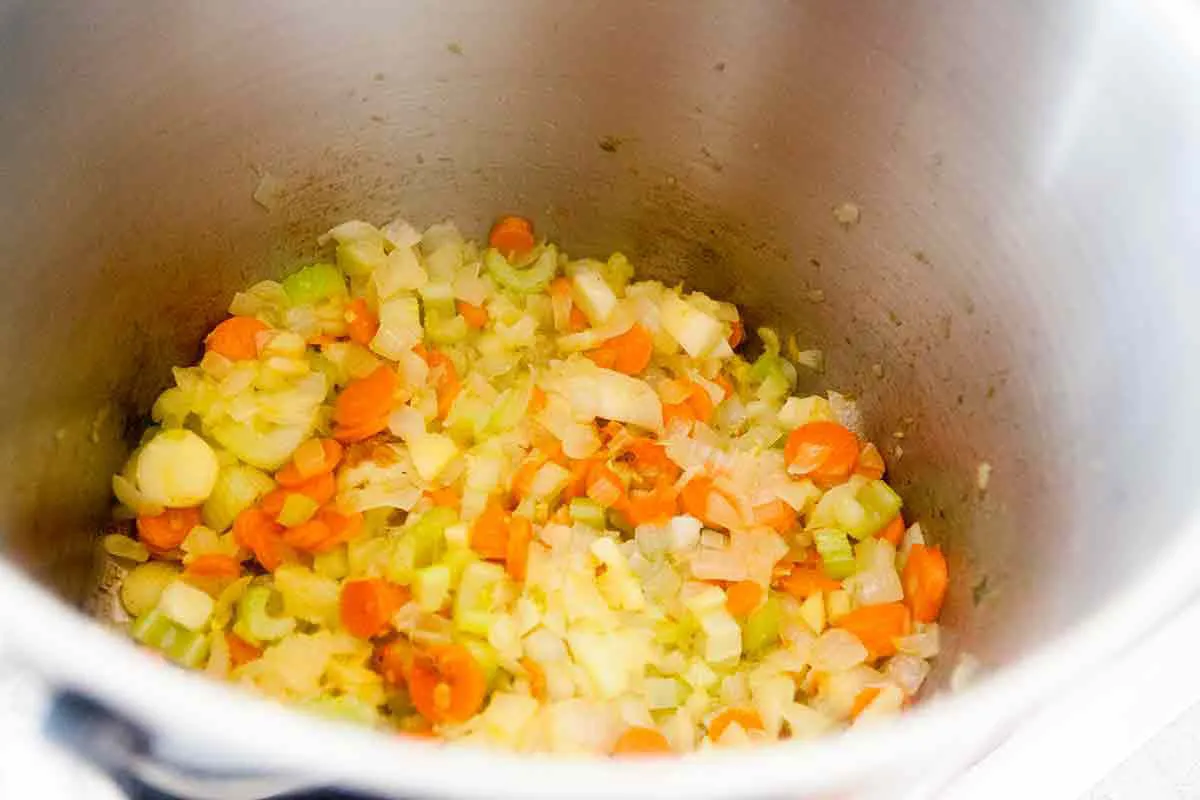 saute onions carrots celery fennel for the base for vegetable stock