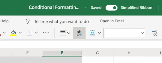 Disable simplified ribbon feature in Excel